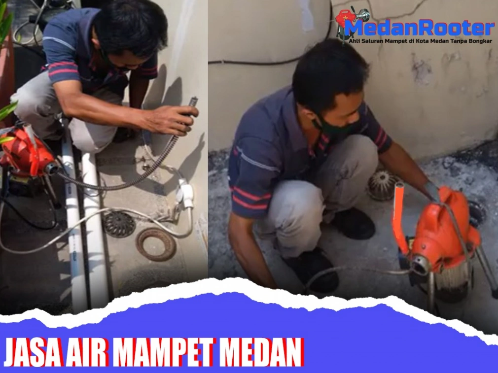 Teknisi MedanRooter menangani jasa pipa mampet dan deteksi pipa bocor di Medan
